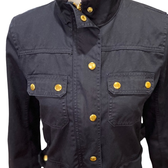 J. Crew Women’s Jacket Size XS Downtown Field Utility Navy Blue with Gold Snaps - Picture 8 of 13